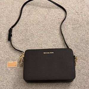 Michael Kors Black Crossbody Bag with Gold Chain